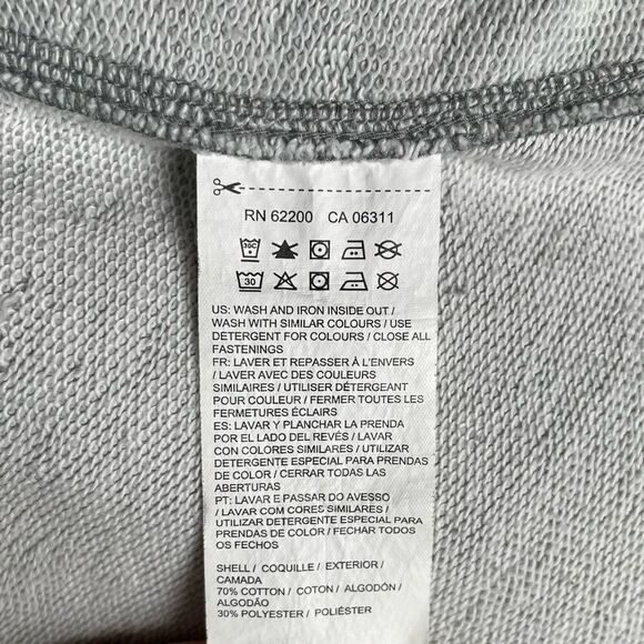 Puma Asymmetrical Zip Up Sweatshirt Jacket Gray Cotton Size Small - Picture 6 of 7